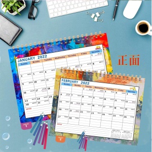 Calendrier de bureau complet en anglais Calendrier transfrontalier
