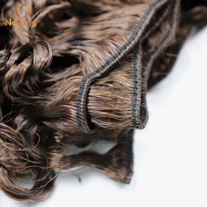 Mèche de 11 pouces aux cheveux marron en fibre synthétique