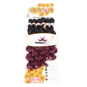 Mèches de cheveux synthétiques ensemble de 6 pièces 16-20 pouces cheveux bouclés