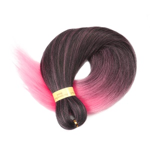 Extension de cheveux synthétique rose raide doux pour tressage 26 pouces