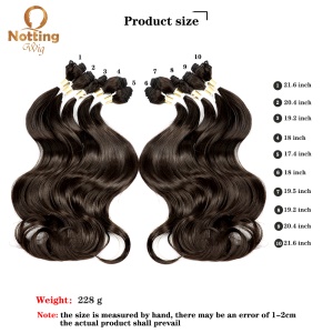 Extension de cheveux noir ondulé  22 pouces fibre de haute température