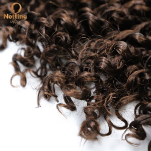 Perruque court synthétiques résistant à la chaleur 11,4 pouces cheveux marron bouclés