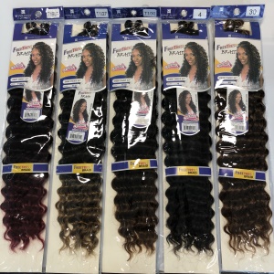 Extension de cheveux 18 pouces Deep Wave crochet cheveux en fibre Kanekalon