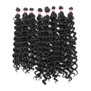 Mèches de cheveux synthétiques ondulés profond 18 pouces
