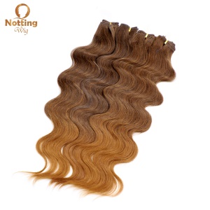 Mèches de cheveux synthétiques 19.2 pouces cheveux bruns et lisses