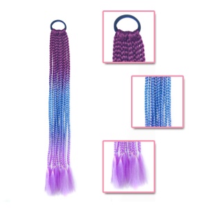 Perruque mèches tressée en fibre synthétique multi-couleur 24 pouces