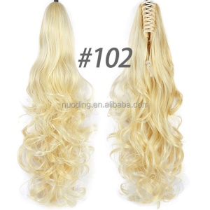 Postiche queue de cheval en fibre synthétique cheveux ondulé 24 pouces