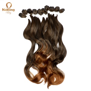 Extension de cheveux marron cheveux longs ondulé en fibre de haute température