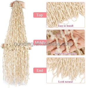 Extension locs papillon en fibre synthétique blonde