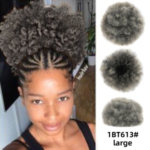 Chignon  Afro en fibre synthétique