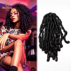 Extension de cheveux synthétique avec clip cheveux noir bouclé 22 pouces