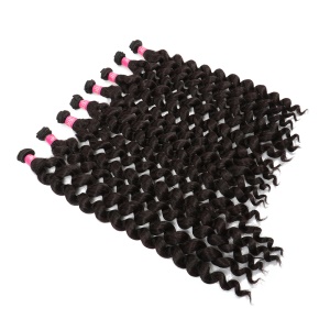 Extension de cheveux en fibre de haute température lot de 8 pièces Deep Wave 18 pouces cheveux lisses