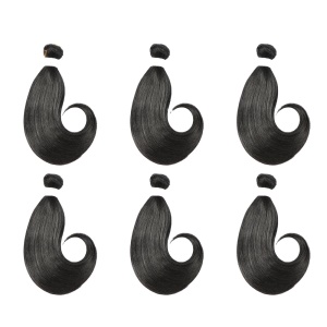 Mèches de cheveux synthétiques 6 pièces 8 pouces noir 100%  résistant à la chaleur