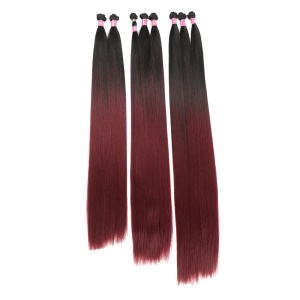 Mèche de 28 pouces aux cheveux raides en  fibres synthétiques pour femmes