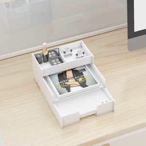 Support de documents de bureau en plastique trois couches simple et pratique