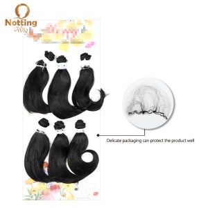 Mèches de cheveux synthétiques 6 pièces 8 pouces noir 100%  résistant à la chaleur