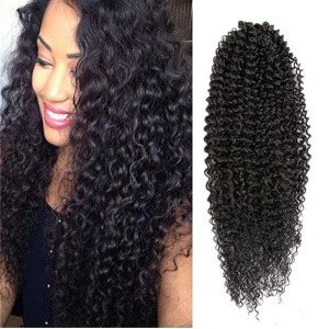 Perruque de cheveux synthétique 18 pouces bouclés sans dentelle