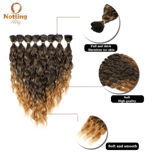 Extension de cheveux en fibre de haute température cheveux ondulés  26 pouces