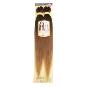 Extension de cheveux noir-marron doux synthétique pour tressage 26 pouces