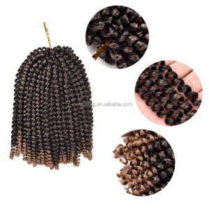 Mèches de 8 Pouces en fibre synthétique aux cheveux bouclé