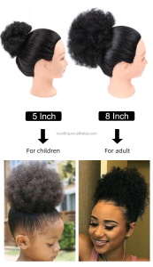 Chignon réglable  en fibre synthétique bouclé pour femme
