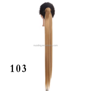 Perruque - Postiche  en fibre  synthétique au  cheveux raides de 34 pouces avec cordon de serrage