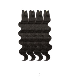 Mèches  de cheveux synthétiques ondulés 18 pouces 4 pièces 100% fibre synthétique  de haute température
