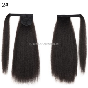 Perruque queue de cheval mèches en fibre sythétique cheveux doux 22 pouces