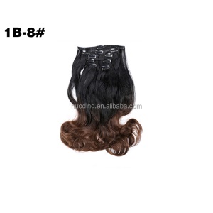 Extensions de cheveux en fibre synthétique 12 clips 18 pouces