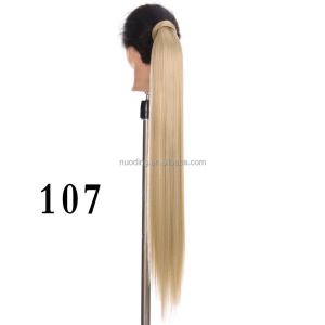 Perruque - Postiche  en fibre  synthétique au  cheveux raides de 34 pouces avec cordon de serrage