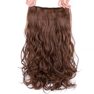 Extension de cheveux synthétique en fibre cheveux épais ondulé à clip