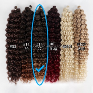Extension de cheveux 18 pouces Deep Wave crochet cheveux en fibre Kanekalon