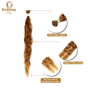 Mèche de 16 pouces aux cheveux raides, blonds en  fibres synthétiques pour femmes