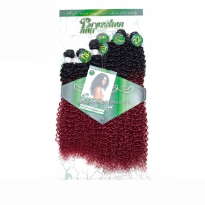 Mèches synthétiques à haute température lot de 6 avec Trois longueurs cheveux longs bouclés Facile à installer