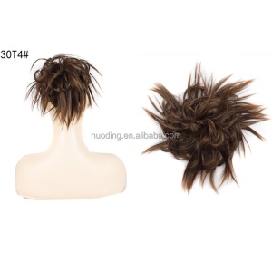 Perruque chignon en fibre synthétique pelucheux