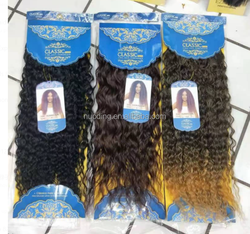Mèches marron vague profonde cheveux longs 22 pouces en fibre synthétique de haute qualité