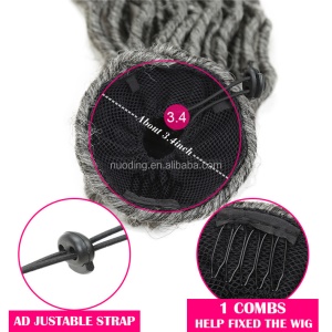 Extension de cheveux gris en fibre synthétique 20 pouces