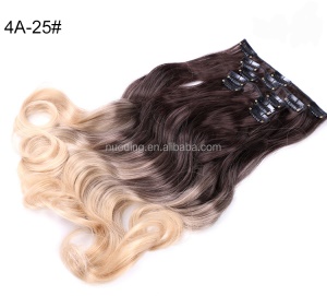 Extensions de cheveux en fibre synthétique 12 clips 18 pouces