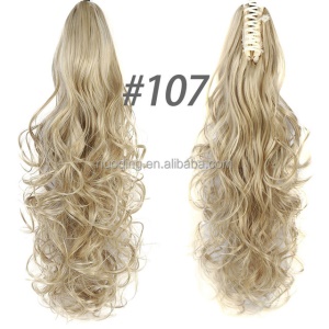 Postiche queue de cheval en fibre synthétique cheveux ondulé 24 pouces