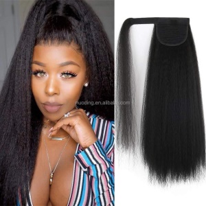 Perruque queue de cheval mèches en fibre sythétique cheveux doux 24 pouces