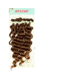 Mèches de cheveux synthétiques ensemble de 6 pcs 18-22 pouces cheveux bouclés marrons