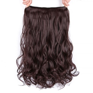 Extension de cheveux synthétique en fibre cheveux épais ondulé à clip