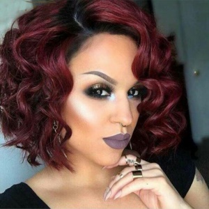 Perruques  cheveux synthétiques cheveux courts ondulés
