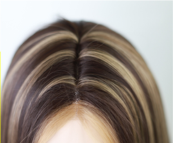 Cap de perruque cheveux long en fibre sythétique avec lace frontale