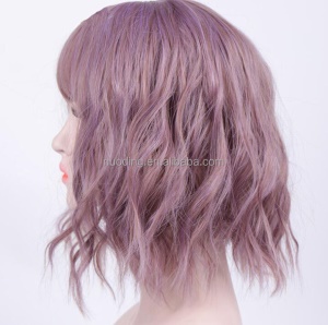 Perruque synthétique 12 pouces cheveux courts  résistant à la chaleur