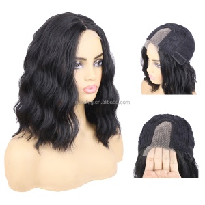 Perruque ondulée en dentelle  en fibre synthétique 16 pouces