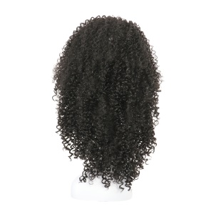 Cap de Perruque Femmes Cheveux noirs frisés synthétiques sans lace 20 pouces