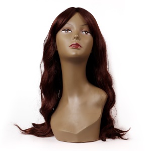 Perruque réglable aux cheuveux ondulés en fibre synthétique  de 20 pouces avec fermeture avant sans lace