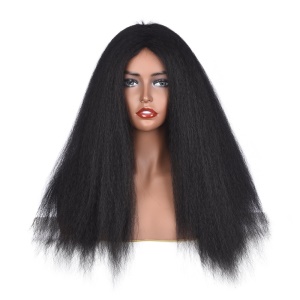Perruque longue crépus en fibre synthétique de 22 pouces