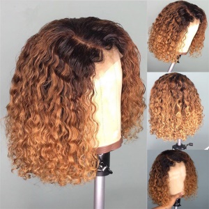 Cap de perruque cheveux synthétiques bouclés et courts 16 pouces